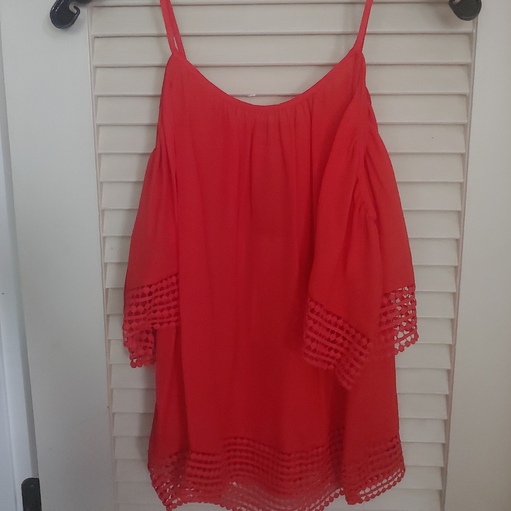 Parker cold shoulder coral top